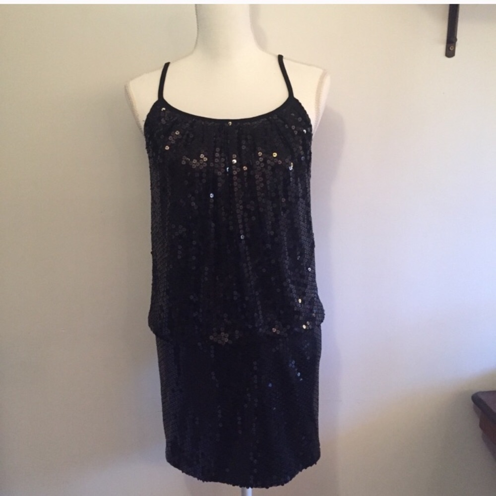 White House Black Market Black Sequin Dress